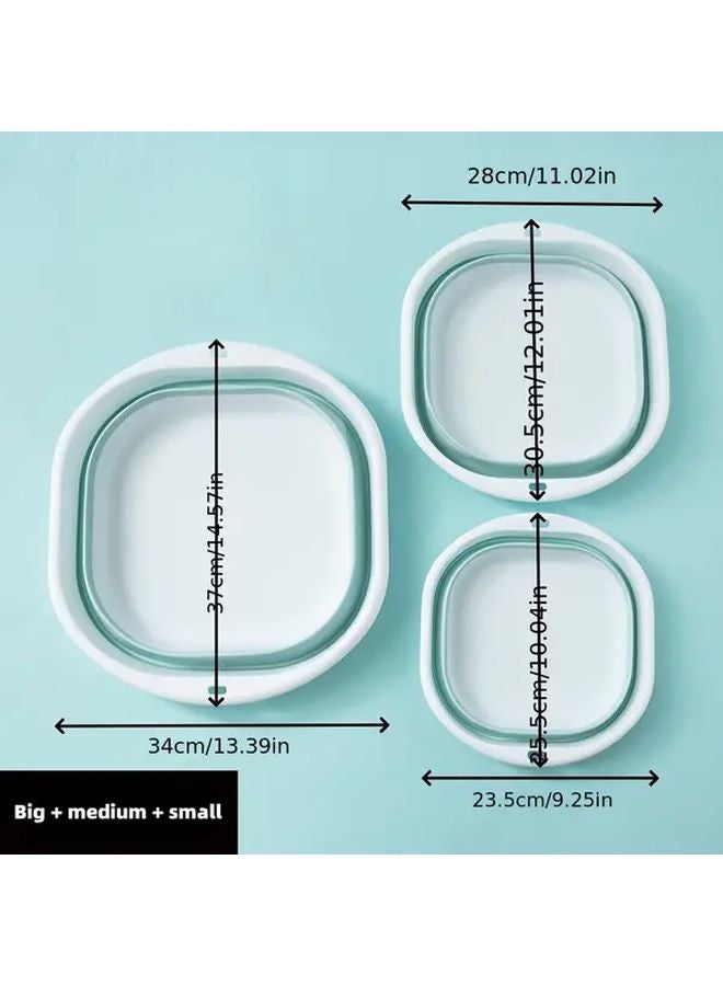 Blue Collapsible Foot Bath Tub Portable Heavy Duty for Home Travel Camping - Image 4